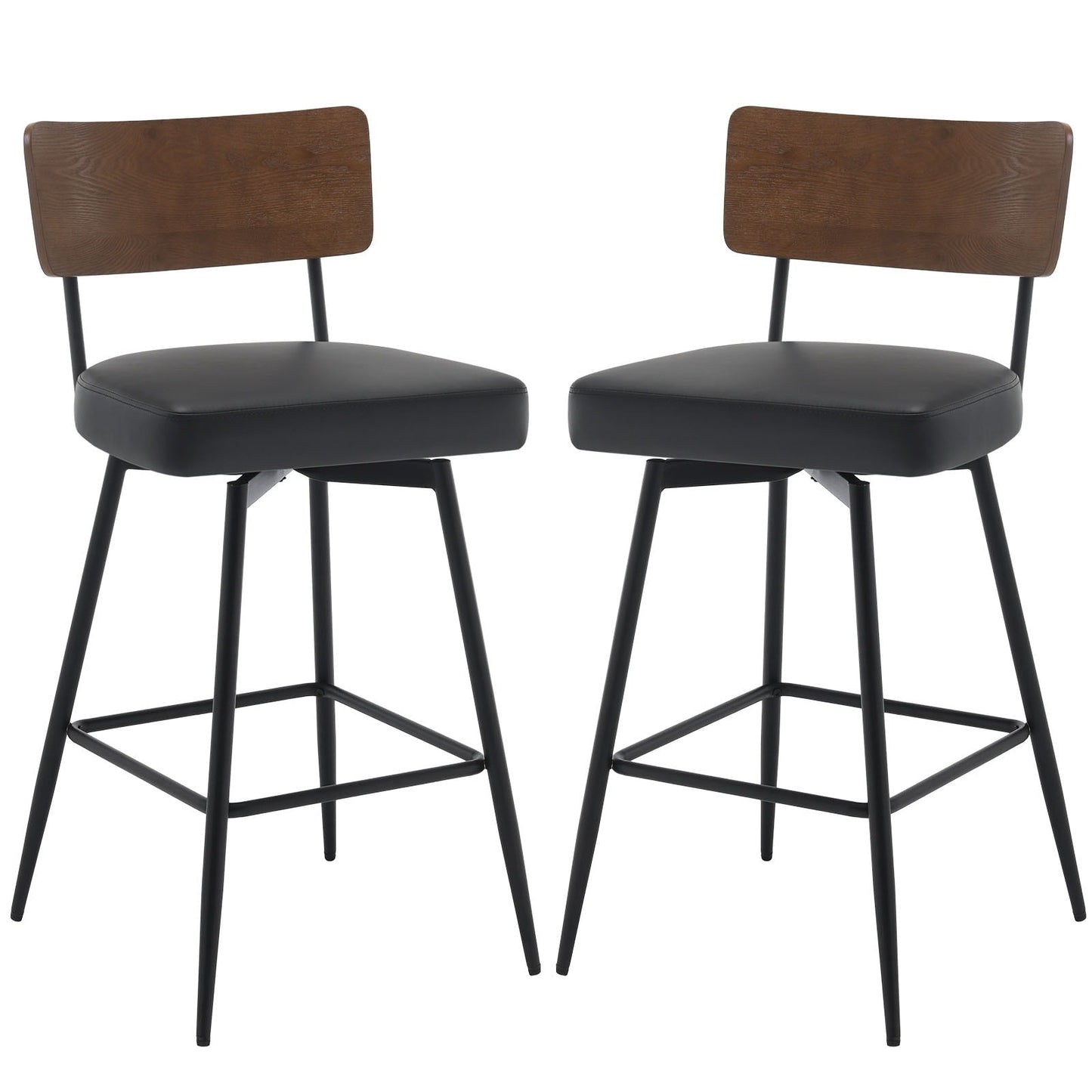Lot de 2/3/4 tabourets de bar/comptoir pivotants rembourrés en similicuir