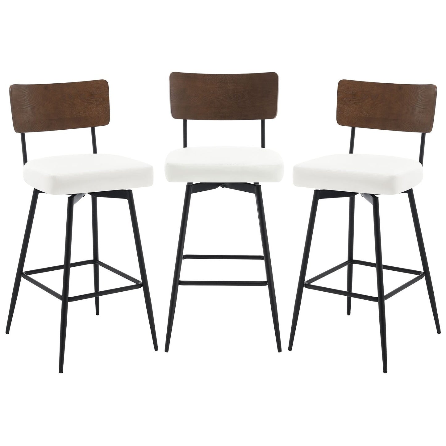 Lot de 2/3/4 tabourets de bar/comptoir pivotants rembourrés en similicuir