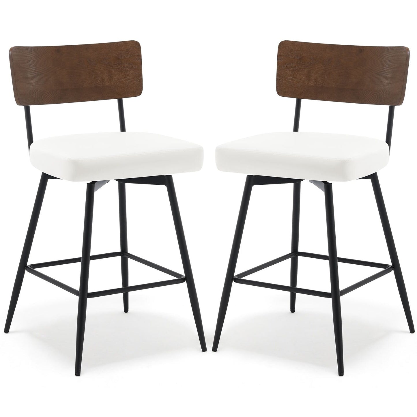 Lot de 2/3/4 tabourets de bar/comptoir pivotants rembourrés en similicuir
