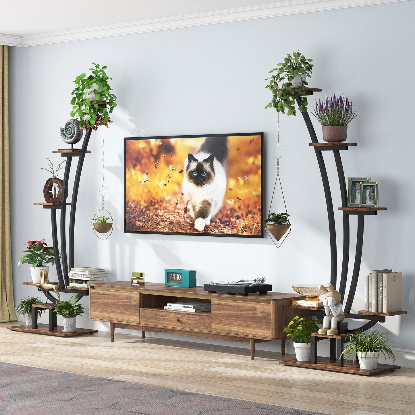 Support pour plantes d'intérieur, support à fleurs à 6 niveaux pour jardin - Lot de 2