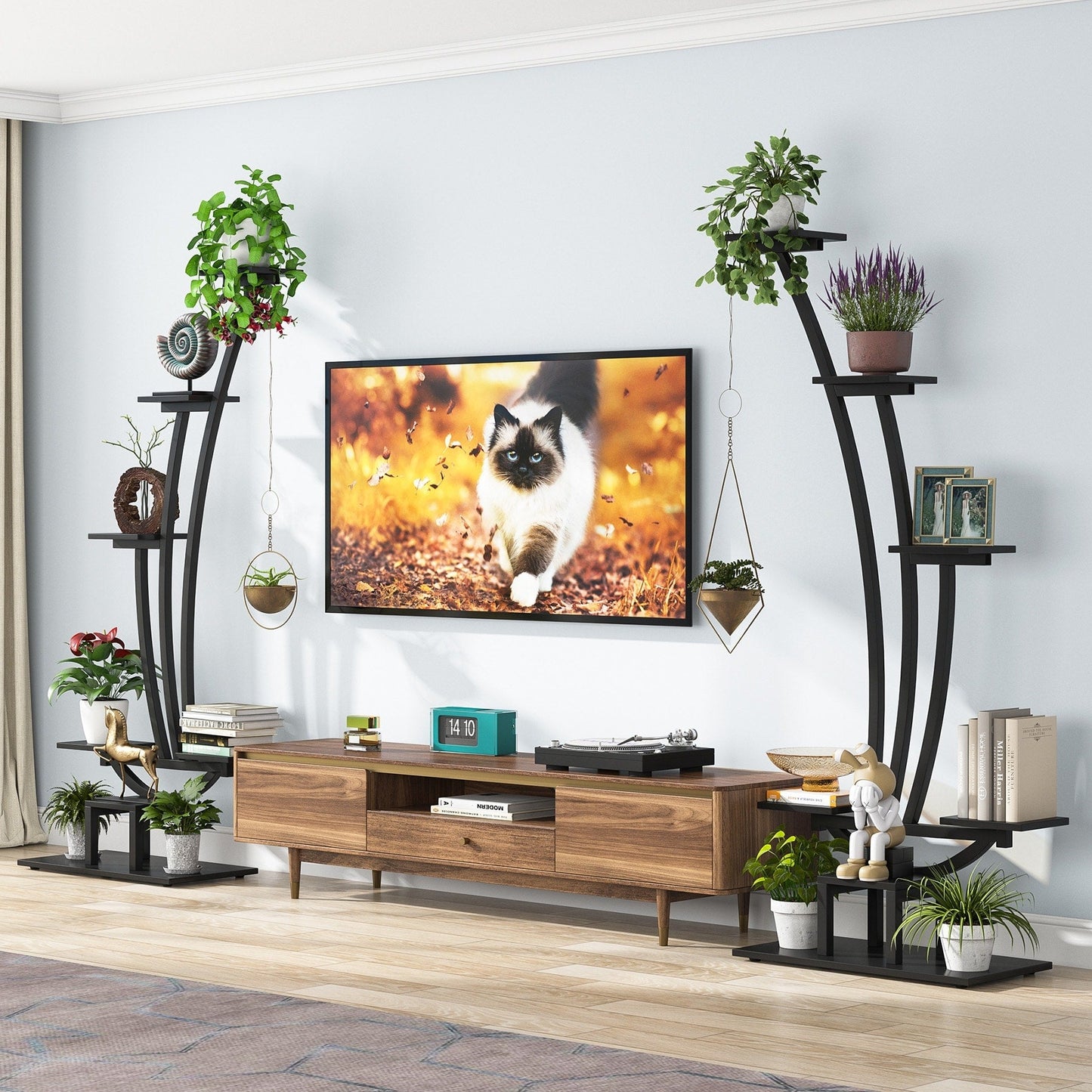 Support pour plantes d'intérieur, support à fleurs à 6 niveaux pour jardin - Lot de 2