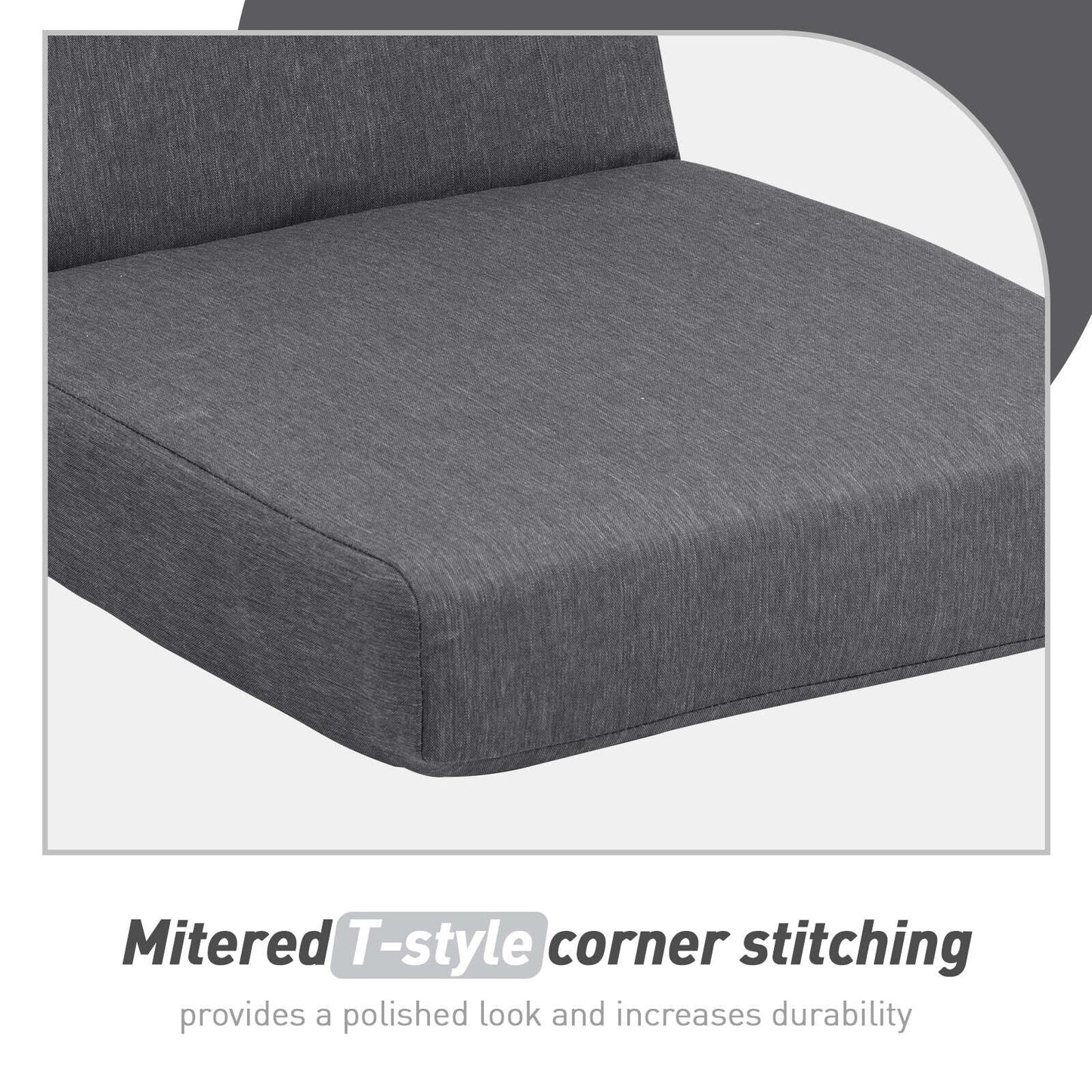 Lot de 4 coussins de chaise à dossier haut Aoodor Patio, 46 x 21 x 4 pouces (coussins uniquement)