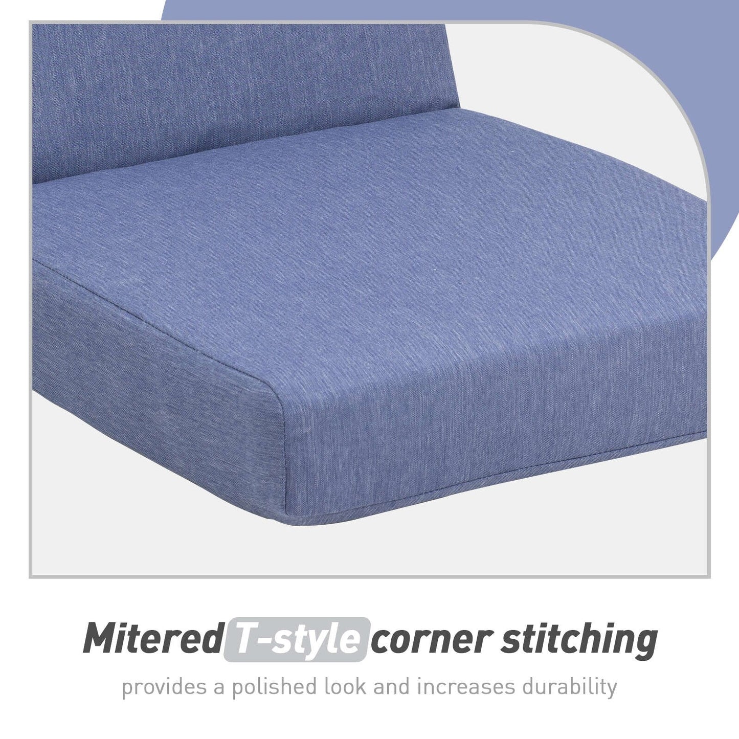 Lot de 4 coussins de chaise à dossier haut Aoodor Patio, 46 x 21 x 4 pouces (coussins uniquement)