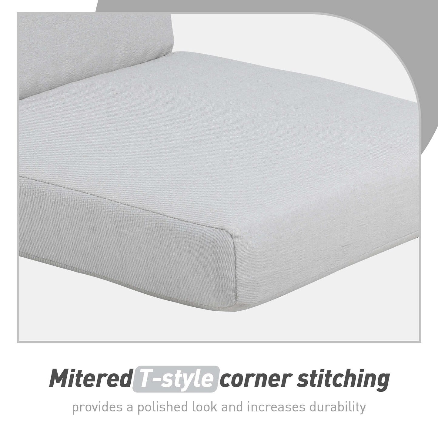 Lot de 4 coussins de chaise à dossier haut Aoodor Patio, 46 x 21 x 4 pouces (coussins uniquement)