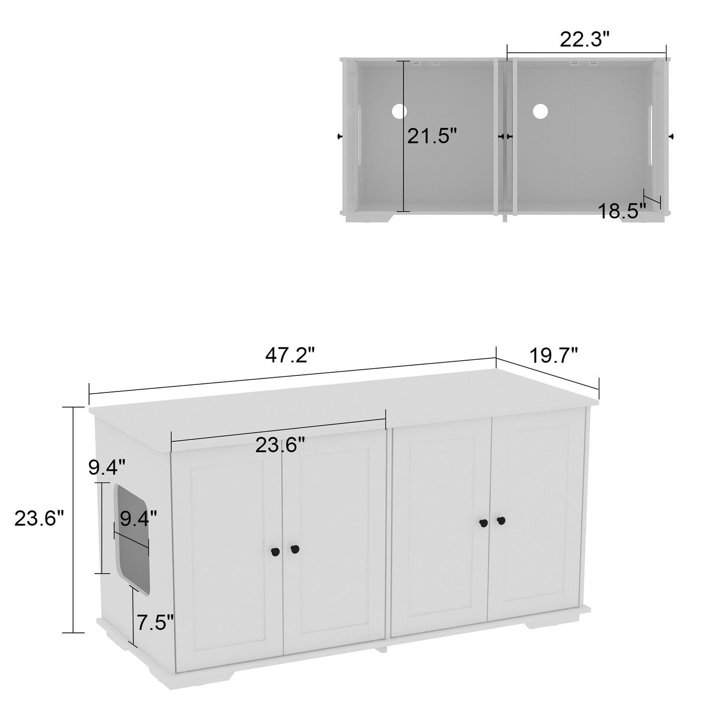 Meubles de dissimulation pour bac à litière pour chat et toilettes privées pour animaux de compagnie
