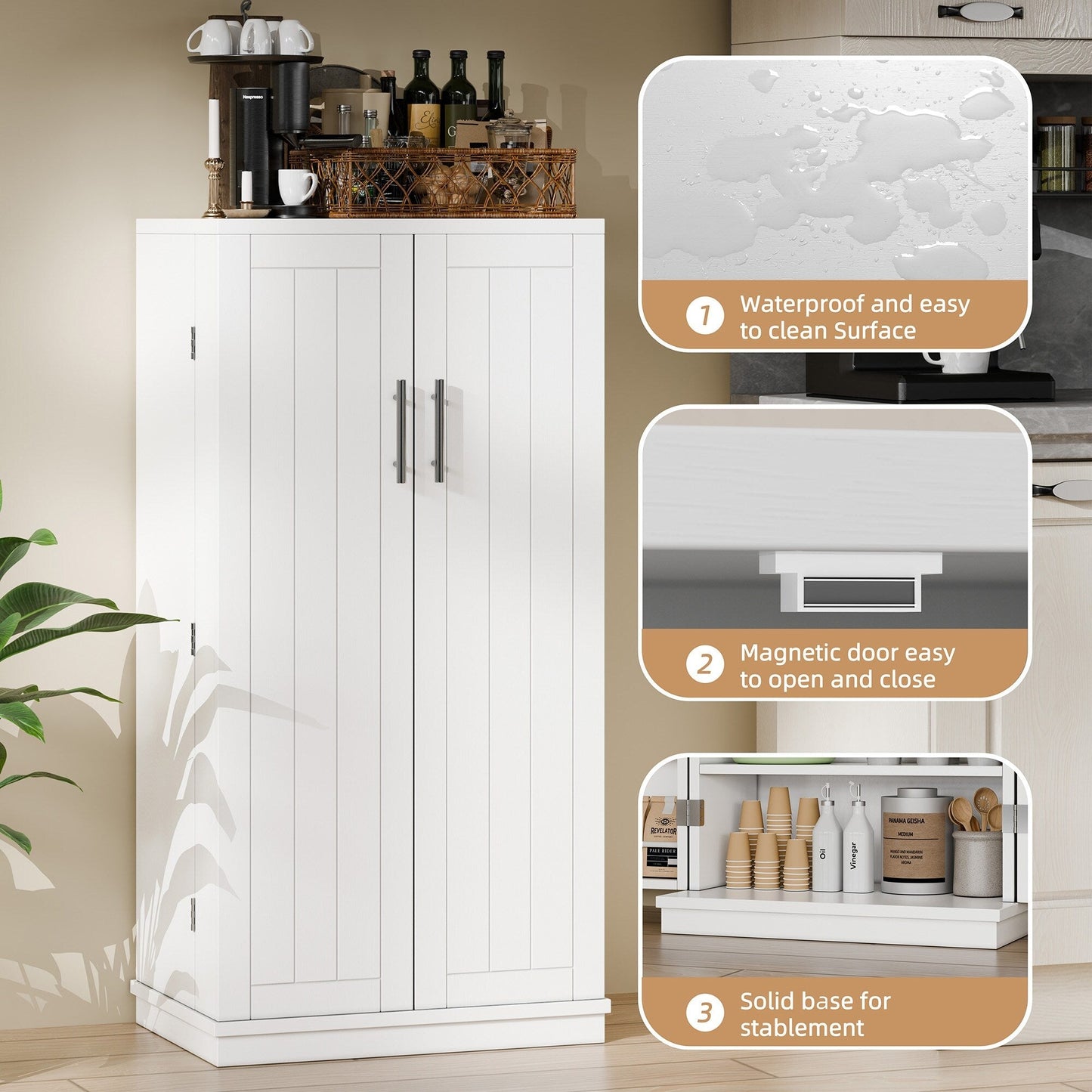 Armoire de rangement Futzca 47 po, armoires de cuisine en bois