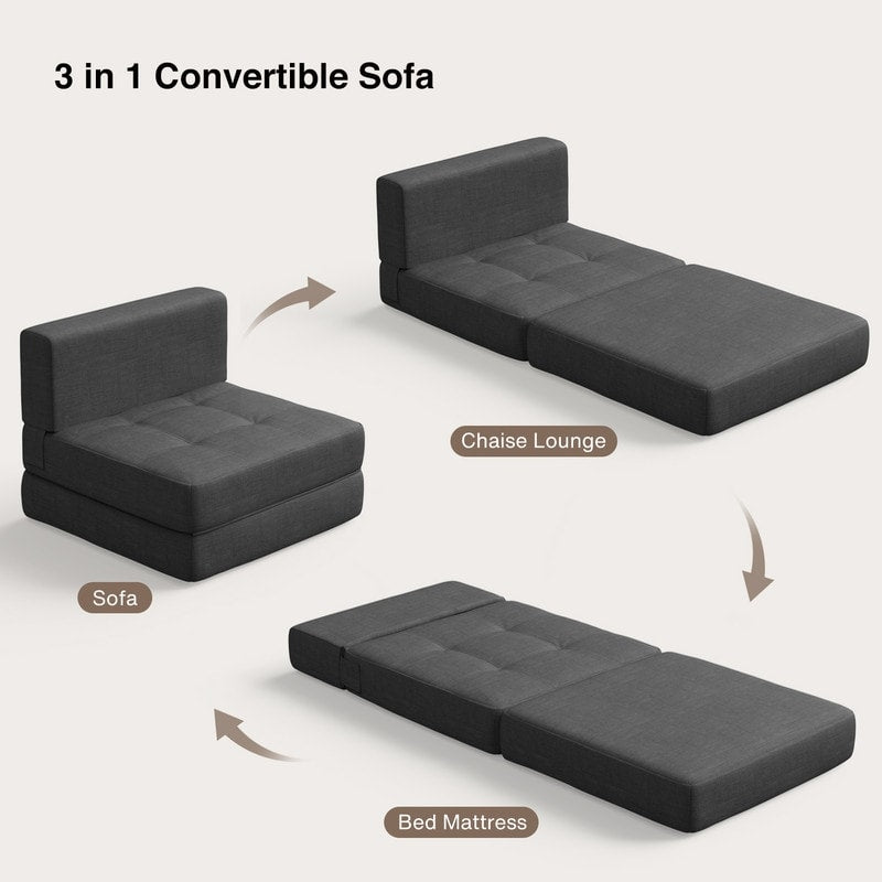 Fauteuil convertible 3 en 1, fauteuil pliant, lit-lit rabattable