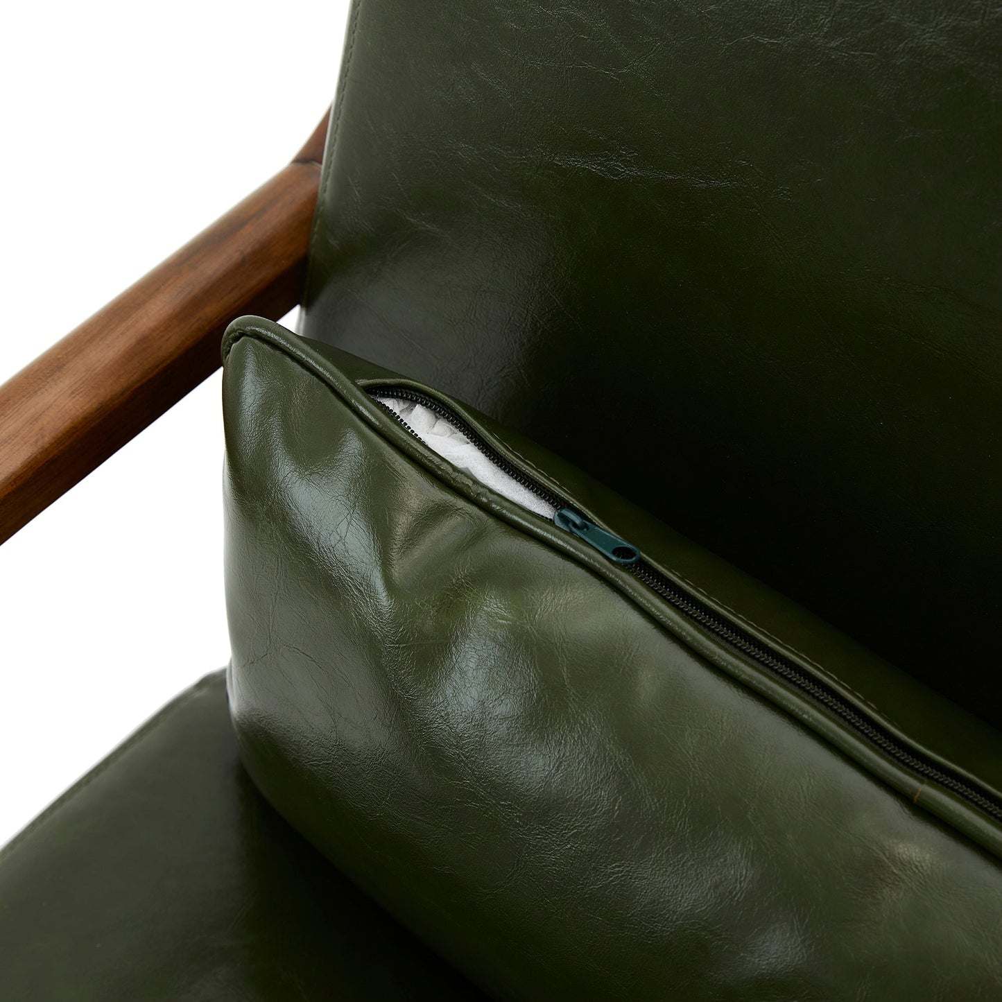 Fauteuil d'appoint moderne en cuir synthétique Glitzhome 30,75 po de hauteur, style milieu de siècle, avec coussin – 25,75 po de largeur x 33,75 po de profondeur x 30,75 po de hauteur