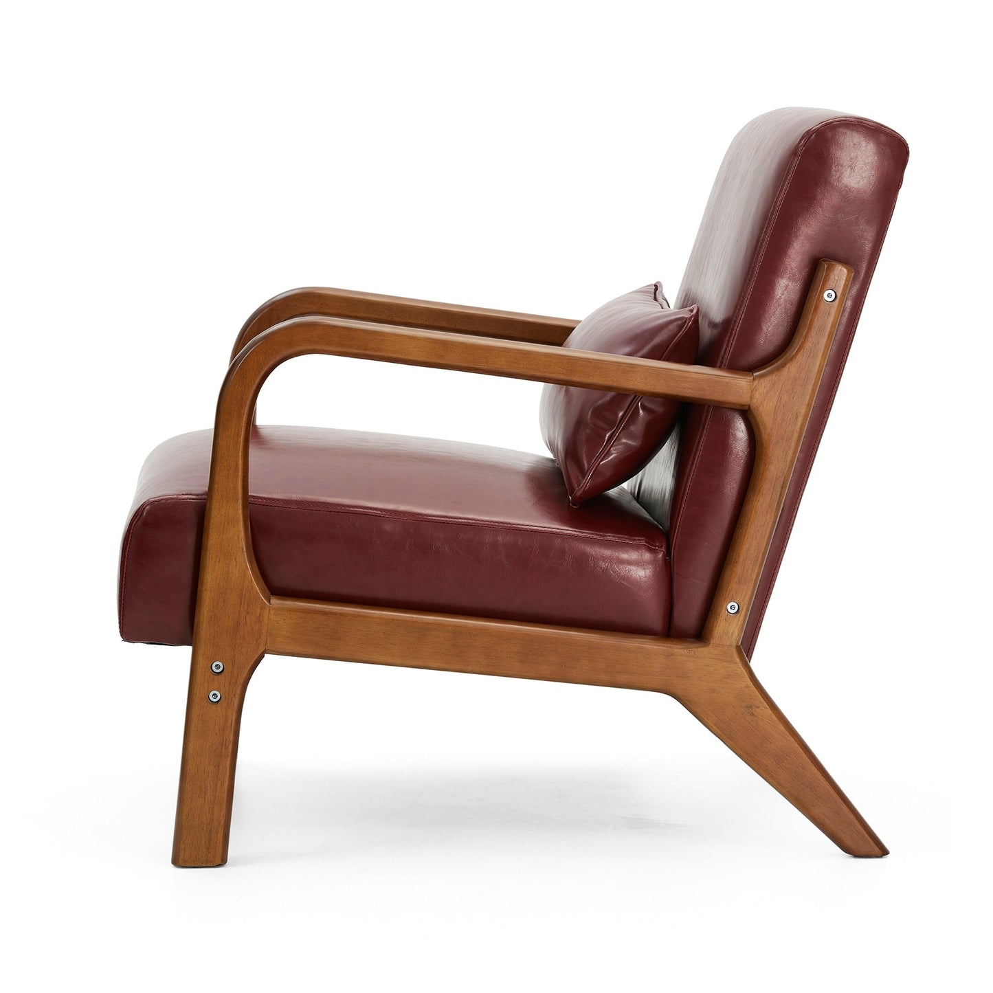 Fauteuil d'appoint moderne en cuir synthétique Glitzhome 30,75 po de hauteur, style milieu de siècle, avec coussin – 25,75 po de largeur x 33,75 po de profondeur x 30,75 po de hauteur