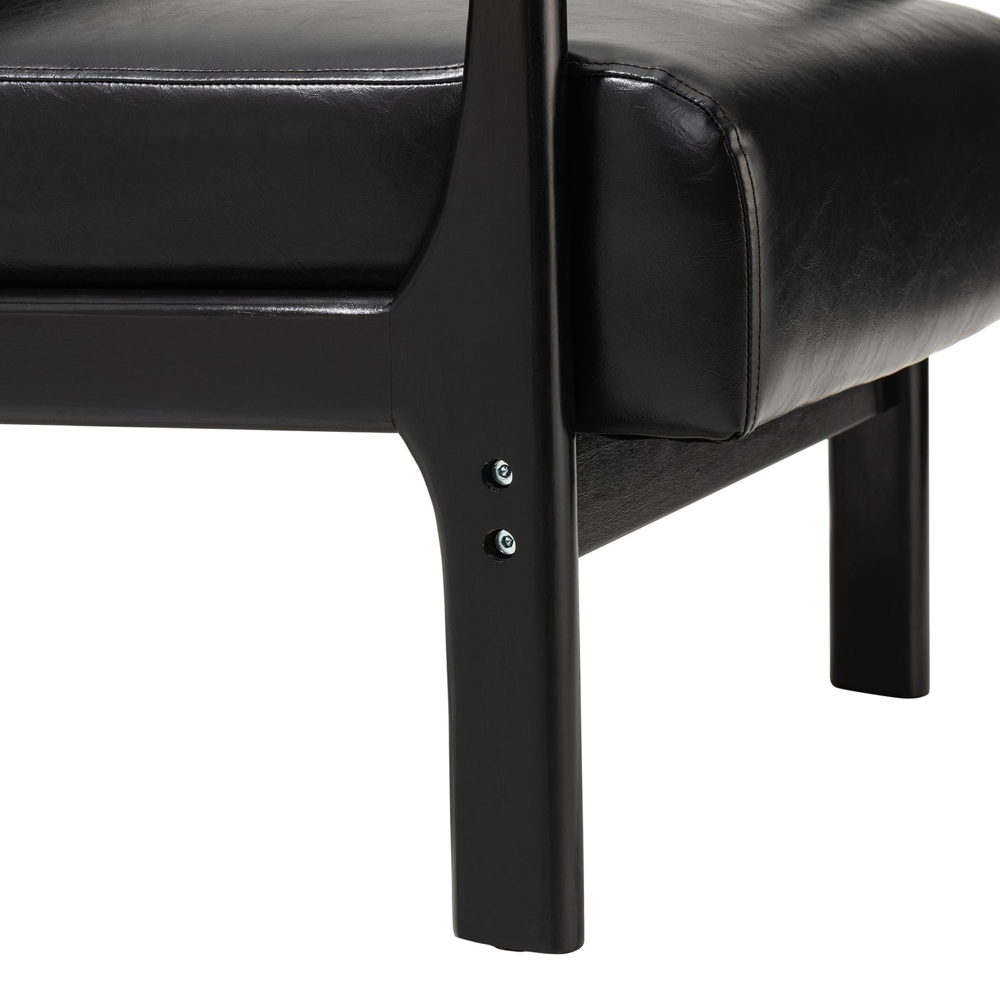 Fauteuil d'appoint moderne en cuir synthétique Glitzhome 30,75 po de hauteur, style milieu de siècle, avec coussin – 25,75 po de largeur x 33,75 po de profondeur x 30,75 po de hauteur