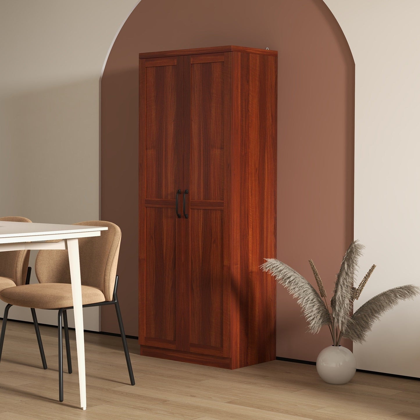 HOMCOM 63 Garde-manger de cuisine 2 portes, meuble de rangement indépendant avec étagères à 5 niveaux et 2 étagères réglables pour salle à manger