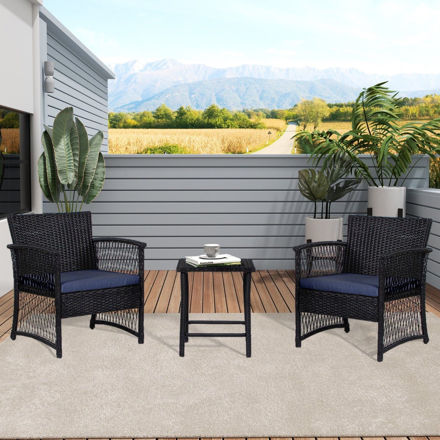 Ensemble de patio bistro en osier Heritage Outdoor 3 pièces