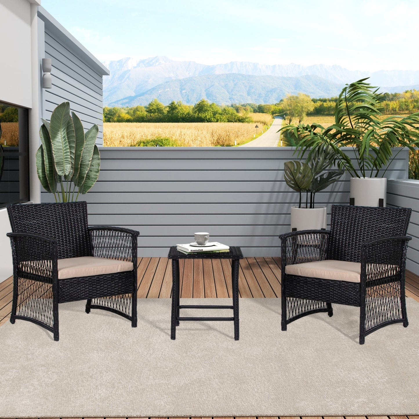 Ensemble de patio bistro en osier Heritage Outdoor 3 pièces
