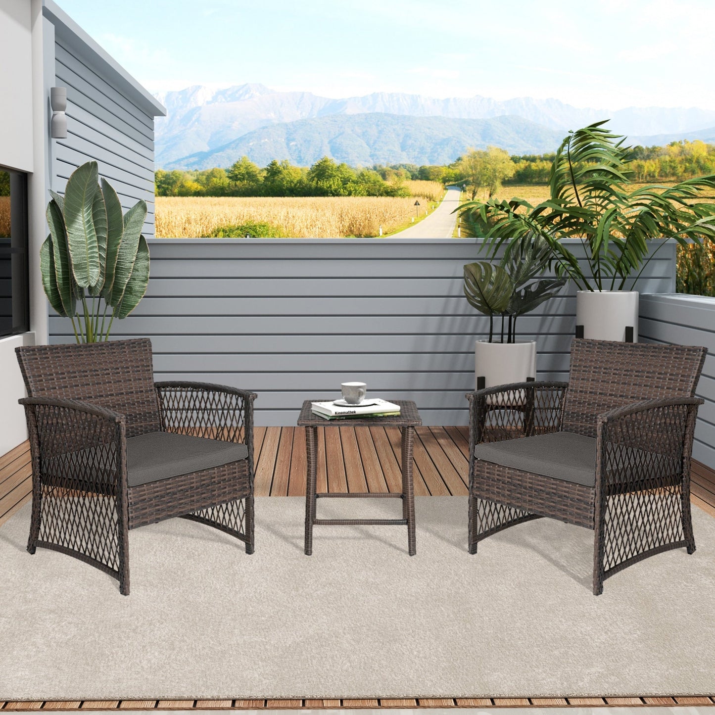 Ensemble de patio bistro en osier Heritage Outdoor 3 pièces