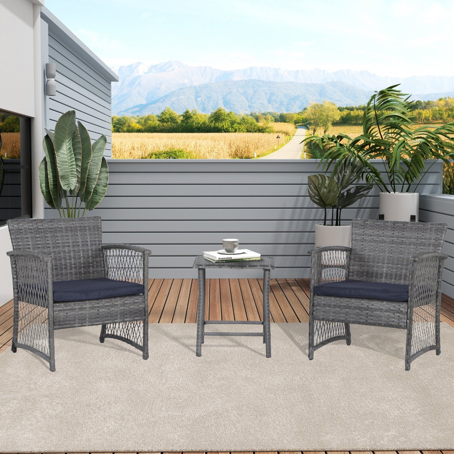 Ensemble de patio bistro en osier Heritage Outdoor 3 pièces