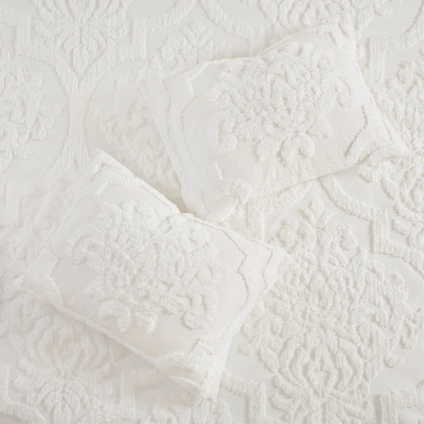 Parure de couette Madison Park Aeriela en coton chenille damassé touffeté