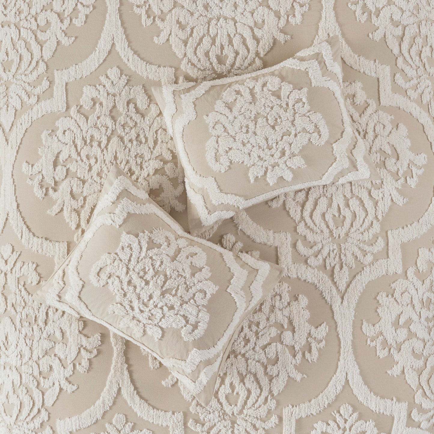 Parure de couette Madison Park Aeriela en coton chenille damassé touffeté