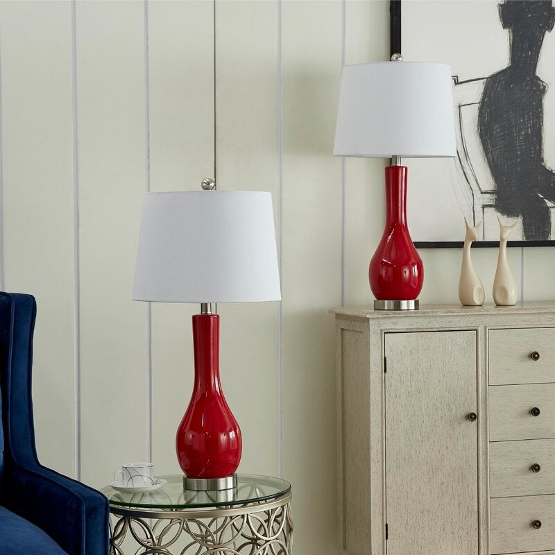 Ensemble de lampes de table en céramique 28,5 avec port USB (lot de 2)