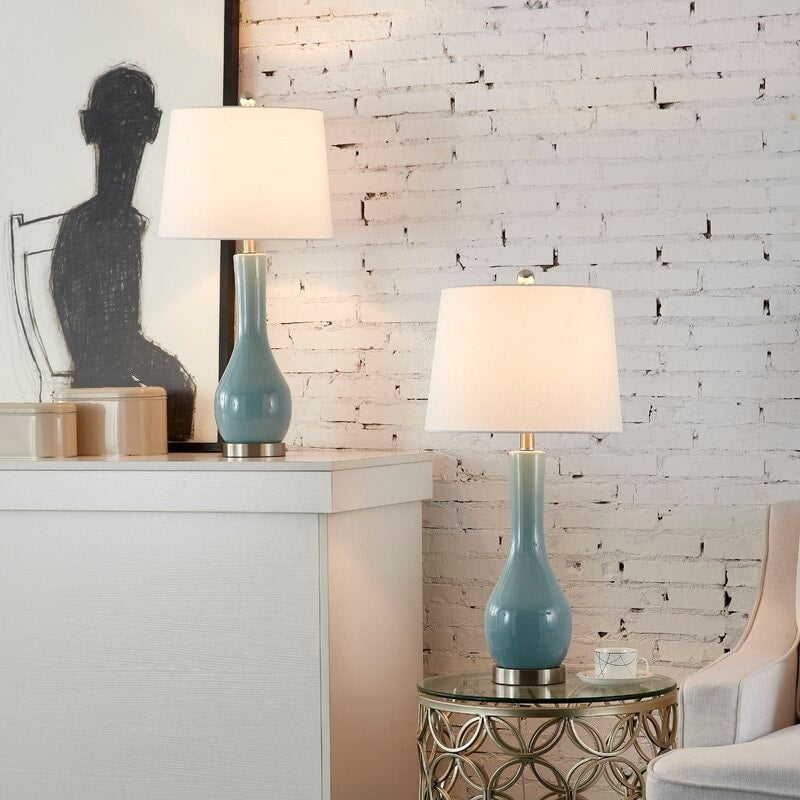 Ensemble de lampes de table en céramique 28,5 avec port USB (lot de 2)