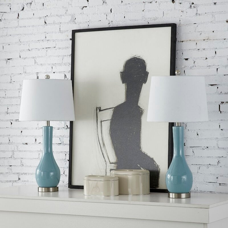 Ensemble de lampes de table en céramique 28,5 avec port USB (lot de 2)