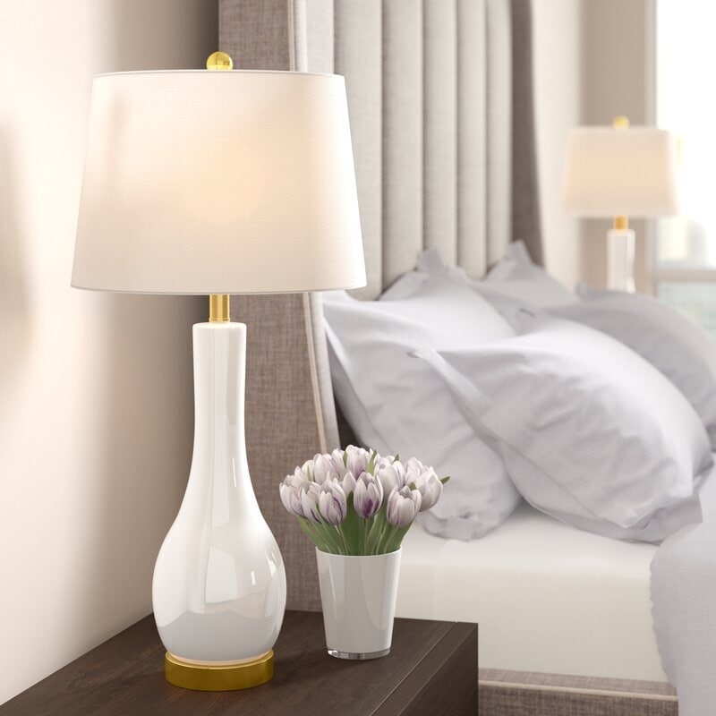 Ensemble de lampes de table en céramique 28,5 avec port USB (lot de 2)