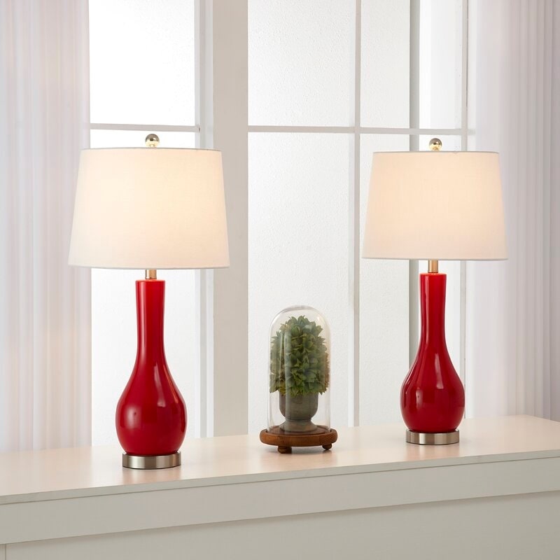 Ensemble de lampes de table en céramique 28,5 avec port USB (lot de 2)