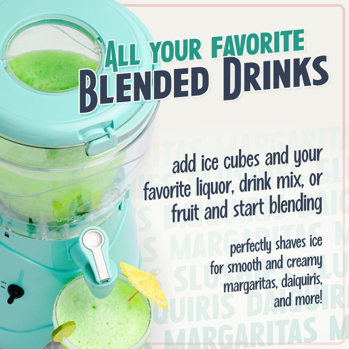 Machine à margarita et granita Nostalgia 1 gallon, Aqua