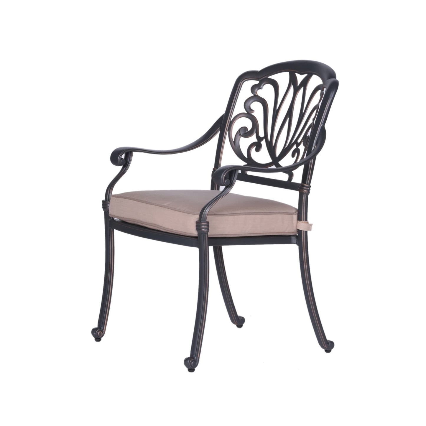 Ensemble de salle à manger rond Saratoga 5 pièces en aluminium avec coussins Sunbrella - Meilleur mobilier d'extérieur