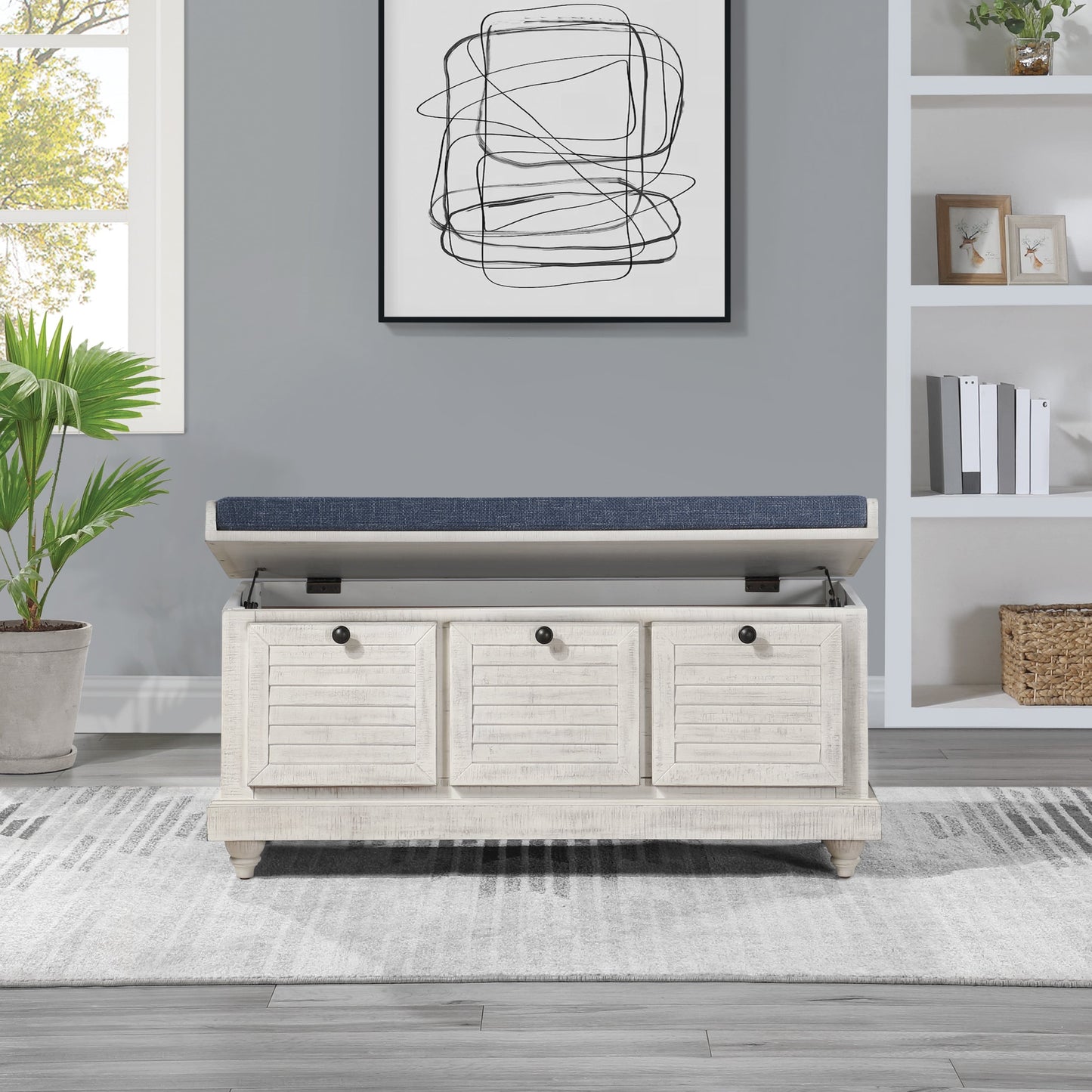 Le banc de rangement Arbakka de Gray Barn