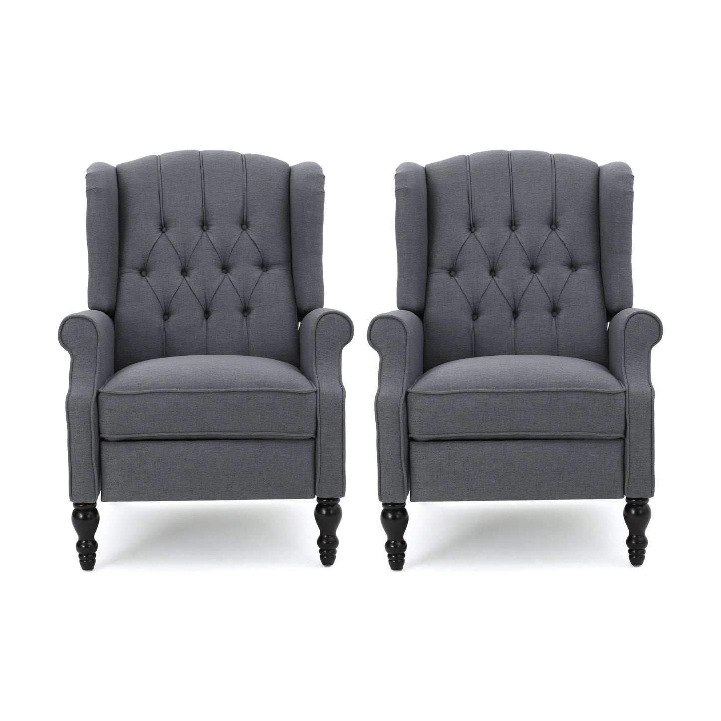 Fauteuils inclinables en tissu capitonné Walter (lot de 2) par Christopher Knight Home