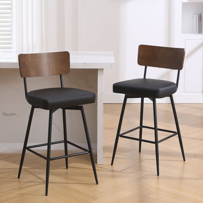 Lot de 2/3/4 tabourets de bar/comptoir pivotants rembourrés en similicuir