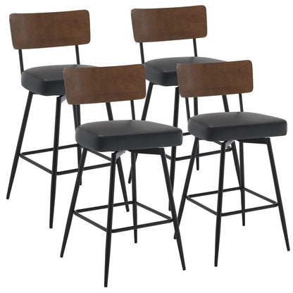 Lot de 2/3/4 tabourets de bar/comptoir pivotants rembourrés en similicuir