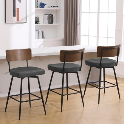 Lot de 2/3/4 tabourets de bar/comptoir pivotants rembourrés en similicuir