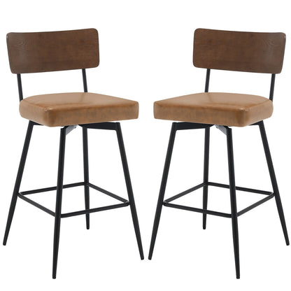 Lot de 2/3/4 tabourets de bar/comptoir pivotants rembourrés en similicuir