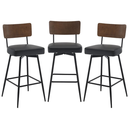Lot de 2/3/4 tabourets de bar/comptoir pivotants rembourrés en similicuir