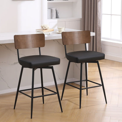 Lot de 2/3/4 tabourets de bar/comptoir pivotants rembourrés en similicuir