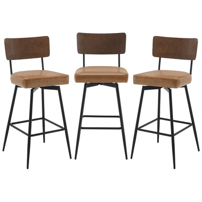 Lot de 2/3/4 tabourets de bar/comptoir pivotants rembourrés en similicuir