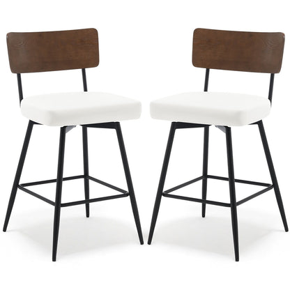 Lot de 2/3/4 tabourets de bar/comptoir pivotants rembourrés en similicuir
