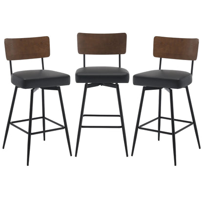 Lot de 2/3/4 tabourets de bar/comptoir pivotants rembourrés en similicuir
