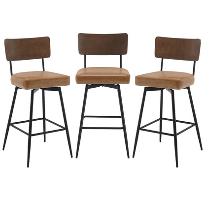 Lot de 2/3/4 tabourets de bar/comptoir pivotants rembourrés en similicuir