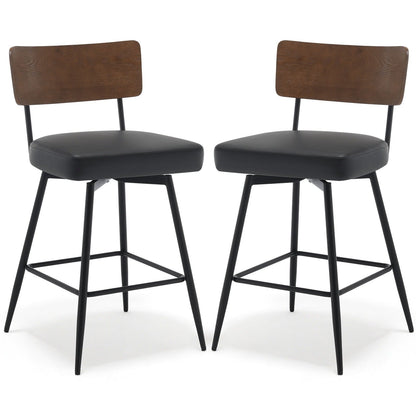 Lot de 2/3/4 tabourets de bar/comptoir pivotants rembourrés en similicuir