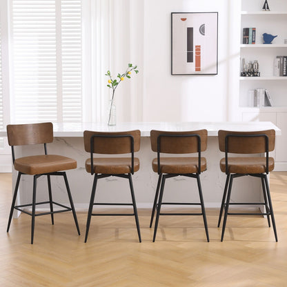 Lot de 2/3/4 tabourets de bar/comptoir pivotants rembourrés en similicuir