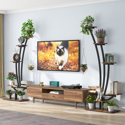 Support pour plantes d'intérieur, support à fleurs à 6 niveaux pour jardin - Lot de 2