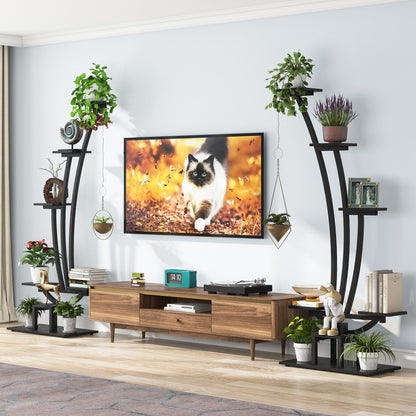 Support pour plantes d'intérieur, support à fleurs à 6 niveaux pour jardin - Lot de 2
