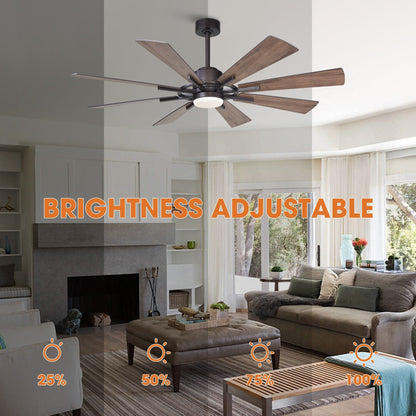 Ventilateur de plafond à LED intégré Parrot Uncle 60 Farmhouse avec lumière et télécommande
