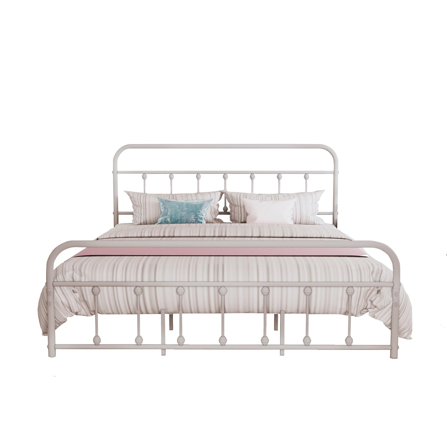 Cadre de lit plateforme en métal vintage simple Alazyhome, montage facile