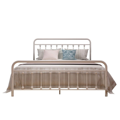 Cadre de lit plateforme en métal vintage simple Alazyhome, montage facile