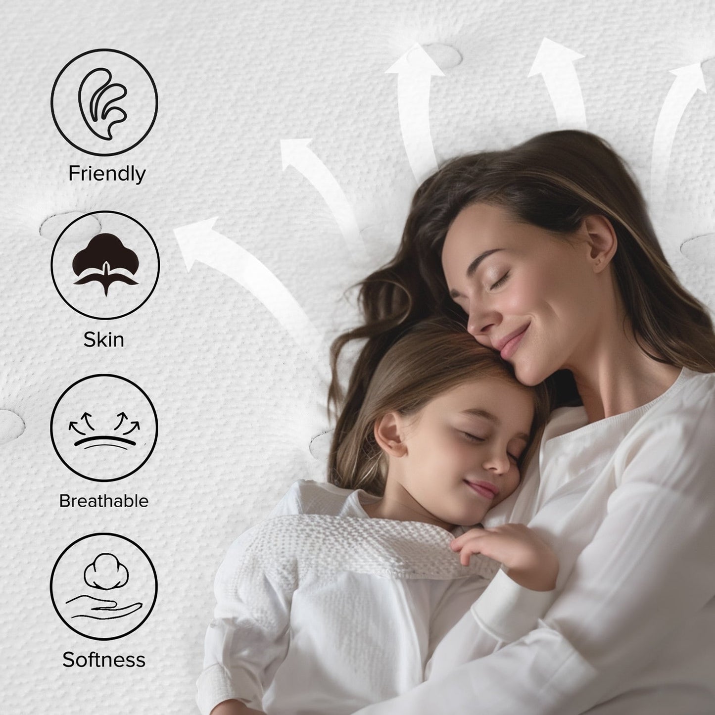Matelas hybride en mousse à mémoire de forme SweDrea de 12 po de taille moyenne avec CertiPUR-US et Oeko-TEX, avec absorption de charbon de bambou.