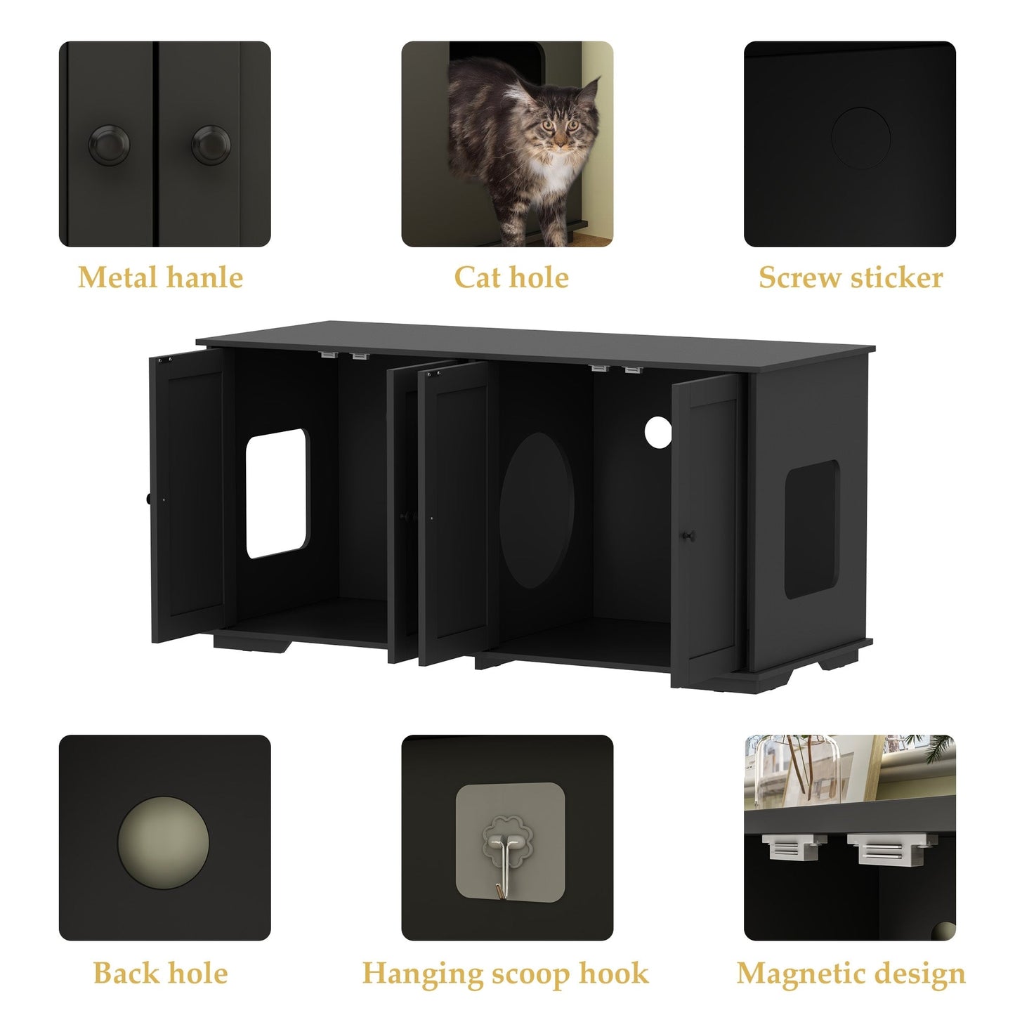 Meubles de dissimulation pour bac à litière pour chat et toilettes privées pour animaux de compagnie