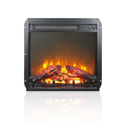 Foyer électrique encastrable avec chauffage réglable, luminosité, minuterie et protection contre la surchauffe, 1 400 W, homologué CSA